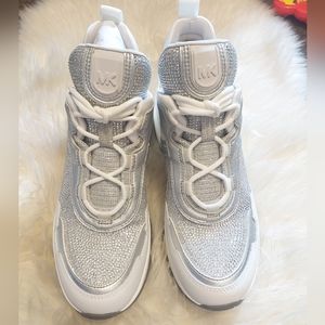 Michael kors olympia trainer silver size 10